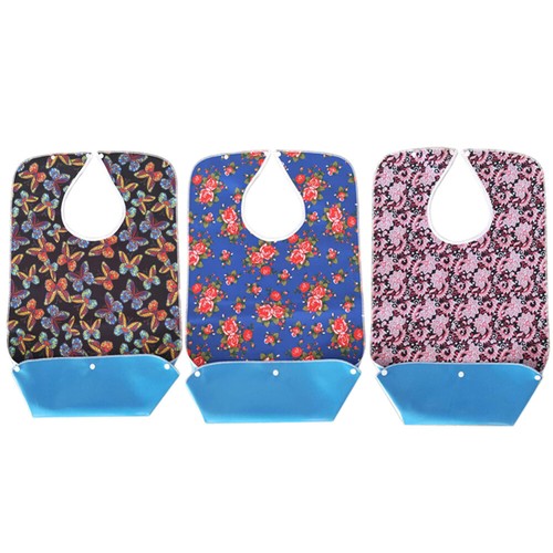 3PCS Large Adult Waterproof Mealtime Bib Protector Disability Aid Clothes Apron - Picture 14 of 21