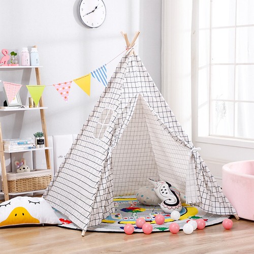 Large Canvas Children Indian Tent Teepee Kids Wigwam Indoor & Outdoor Play House - Picture 15 of 15