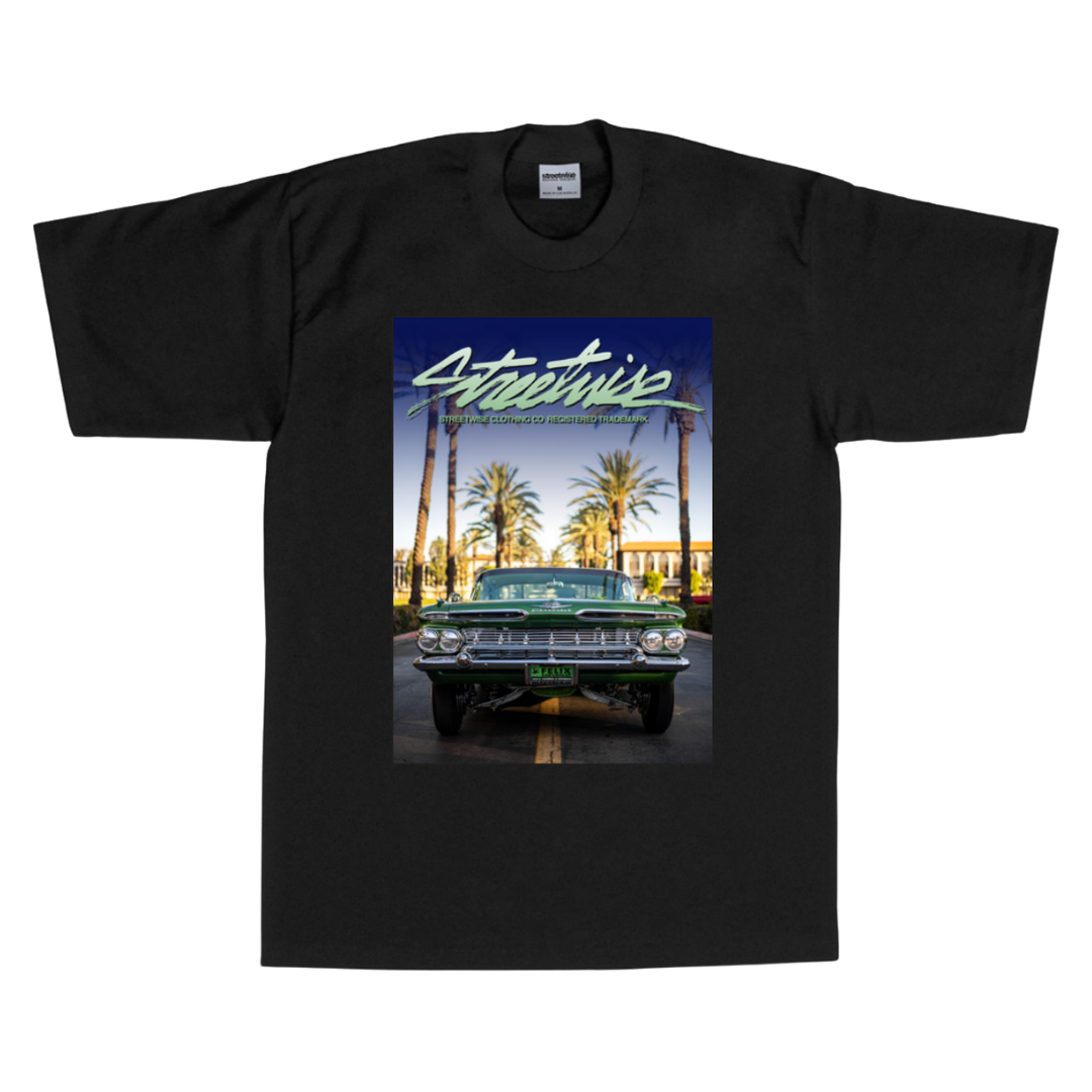 Streetwise Gear - My Ride - T Shirt Black - Green 64 Impala