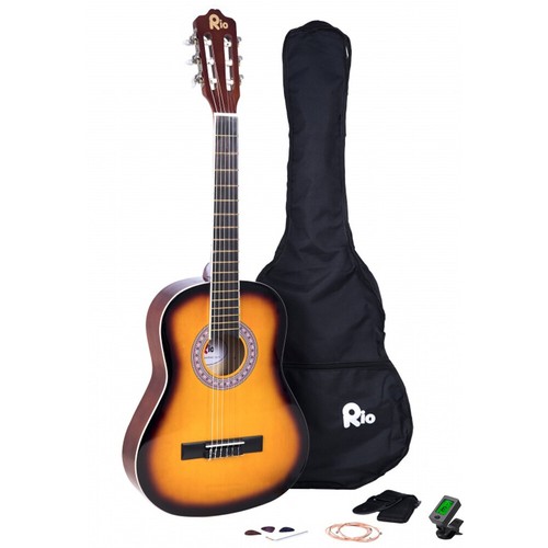 Paquete de guitarra acústica Rio 41"" o 39"" para principiantes estudiantes adultos 4/4 paquete inicial - Imagen 38 de 82