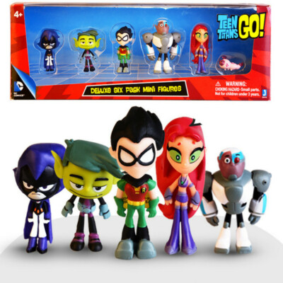 Teen Titans Go Figure Robin Raven Beast Boy Starfire Figurine Model Kids Toys