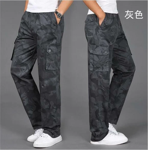 Herren Freizeit Locker Oversize Lange Hose Militär Kampf Cargohose Camouflage - Bild 10 von 18