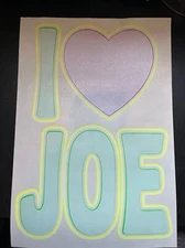 I Love Joe Heat tansfer custom t-shirt heat press screen print vintage