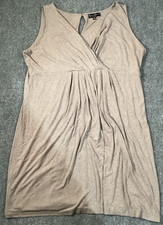Mercer & Madison Dress Womens 3X Beige Taupe Stretch Bodycon VNeck