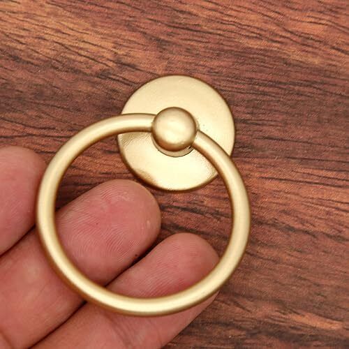 6 PCs Cabinet Hardware Drop Ring Pulls Drawer Ring Handles, Ring Diameter Gold - Bild 5 von 7