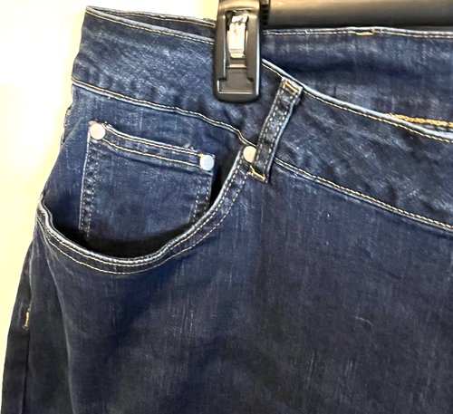 NWT Bloom Chic Jeans Womens 24 Dark Wash Stretch Denim Distressed Fringe Hem - Picture 3 of 12