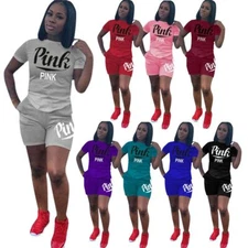 Pink Two Piece Shorts Sets