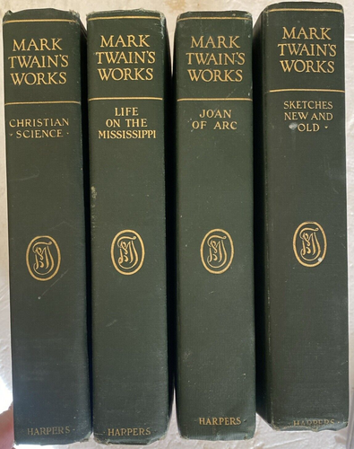 Mark Twain's Works Lot of 4 Books Mississippi Edition 1925 Harper Brothers - Picture 2 of 23
