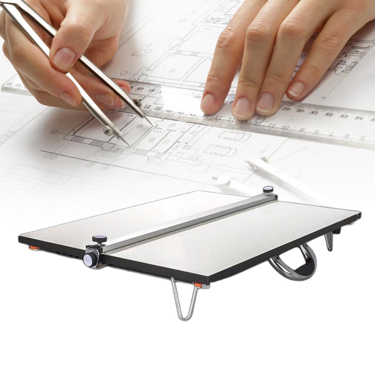 A2 Drawing Board Ergonomic Drafting Table with Parallel Bar