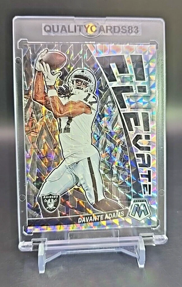 DAVANTE ADAMS SILVER RAINBOW REFRACTOR INSERT CARD WITH CASE NFL OAKLAND RAIDERS - Image 2 of 4