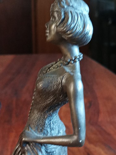Cold Cast Resin Art Deco 1920s Lady Figurine 12" Heredities? - Picture 18 of 24