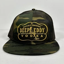 Deep Eddy Vodka Camo Hat Cap Snapback Adjustable Austins Original Mesh Back NWOT