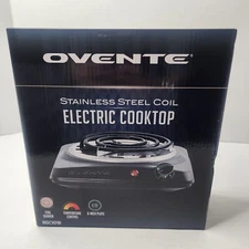 OVENTE Electric Countertop Single Coil Burner, 1000W Non-Slip Base Temp Control