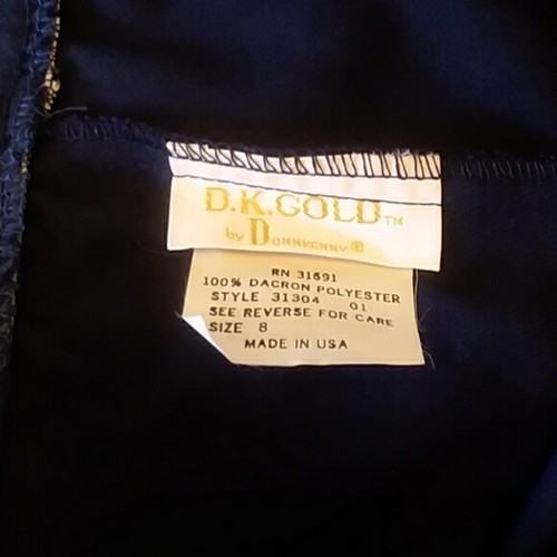 VTG Donnkenny Dk Gold Sz 8 Pants Women's Dark Blue No Iron Flat Front Zip NWT - Picture 6 of 6