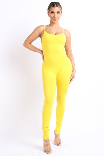 Women's Bodycon Jumpsuit Spaghetti Strap Sleeveless Sexy Comfy Workout Lounge - Picture 157 of 199