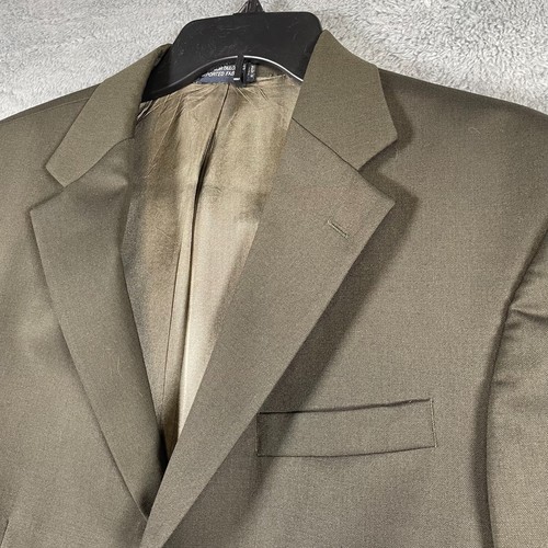 VTG Nautica Blazer Mens 40R Olive Green Brown Wool 3 Button Sport Coat Retro - Afbeelding 1 van 21