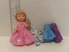 Doll Clothes Handmade to fit 4" Kelly  doll- Lot 0f 4--Dresses,-  K83