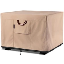 QH.HOME Fire Pit Cover Square-33-36 Inch Heavy Duty 900D Strong Tear-Resistan...