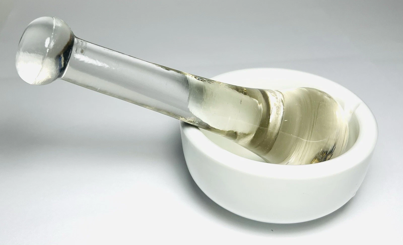 Vintage Porcelain Mortar & Glass Pestle - Apothecary