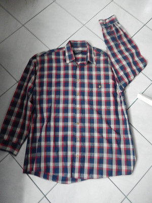 Herrenhemd von Casa Moda, rot/blau/hellgrau kariert, Gr. XL (42),