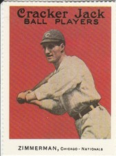 HEINIE ZIMMERMAN 1977 Dover reprint # 21 of 1914 Cracker Jack Cubs