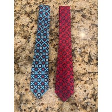 Cantucci Boys Tie Lot of 2 Hand Made 100 Cotton Youth Adjustable 58 Inches