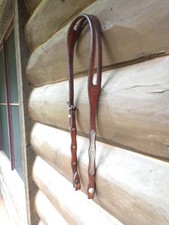 Vintage Sterling Silver Overlay J.M. CAPRIOLA Elko Nev Brown One Ear Headstall