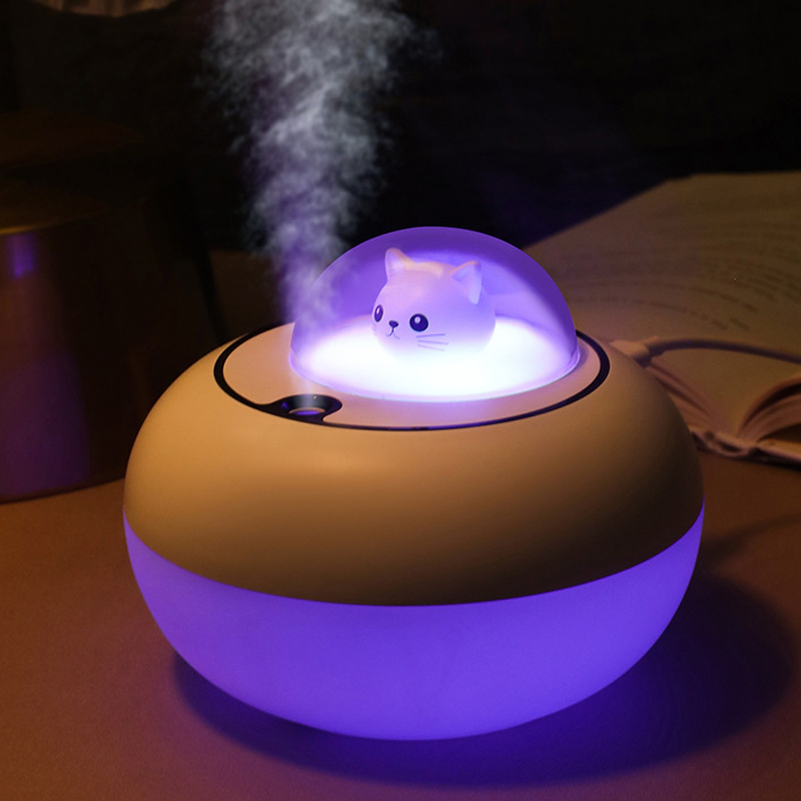 New Mini Humidifier Cute Cat Sculpture Portable Quiet Desktop Air Humidifier For