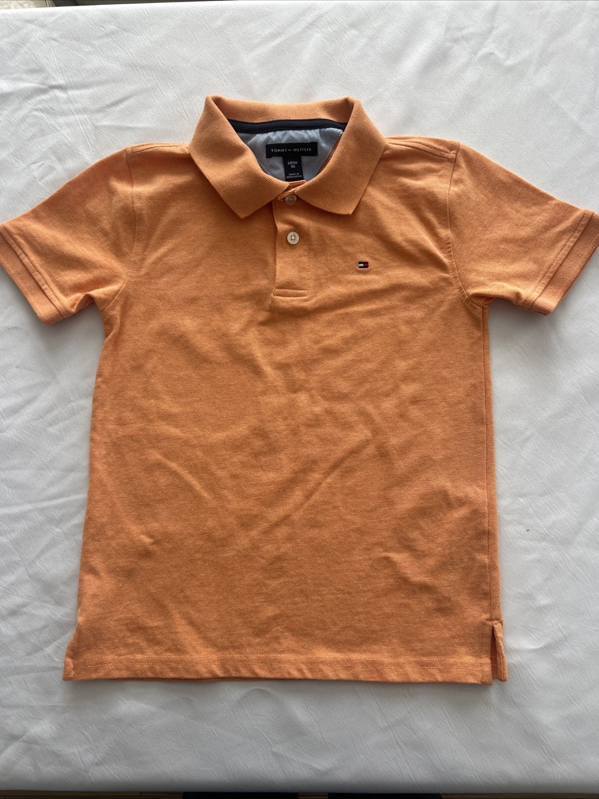 Tommy Hilfiger Classic Fit Polo Shirt Boys Size 8 Orange