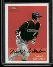 2010 Topps National Chicle #204 Carlos Gonzalez ARTIST SIGNED Rockies 9.1H