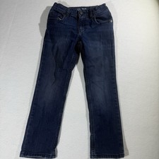Wonder Nation Jeans Boys Size 8 Blue Denim Straight Dark Wash Stretch