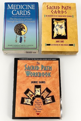 Jamie Sams Medicine Cards & Sacred Path Cards Book Set Lot Native Spirit Animal