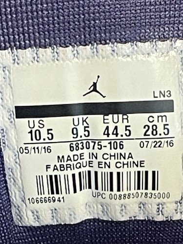 Nike Air Jordan 16 XVI Retro Midnight Navy 2016 taglia 10,5 683075-106 basket - Foto 7 di 15