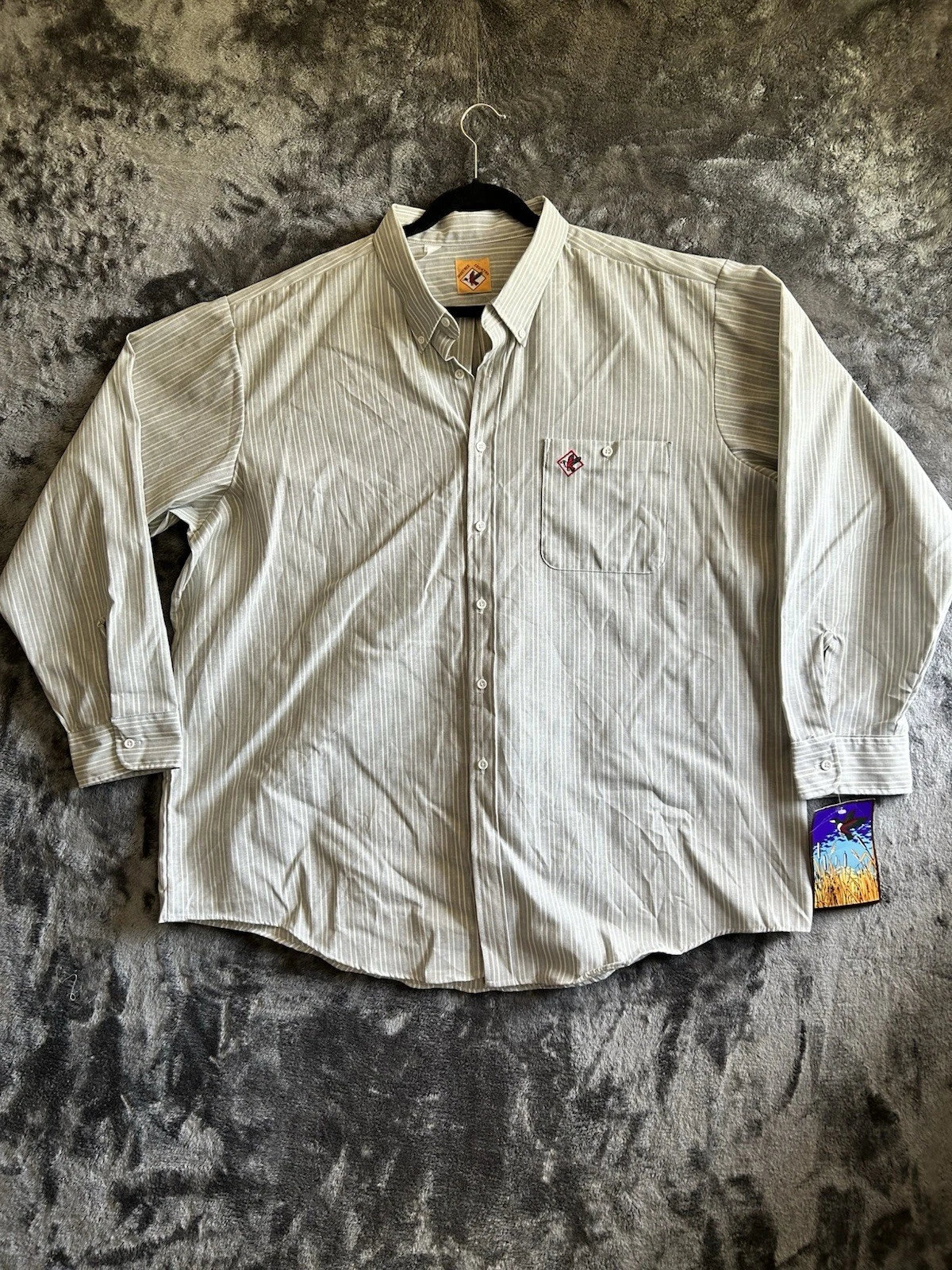 Country Tree Shirt Mens 3XL Olive Green Stripe Button Up Outdoor Made USA NWT