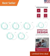 Adult Nasal Cannula 7 ft – Soft Green Oxygen Tubing, Kink Resistant, 5 Pack