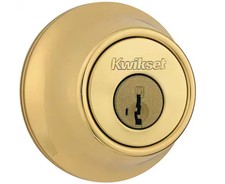 660 Polished Brass Single Cylinder Deadbolt featuring SmartKey Security