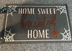 NIP New Grandin Road Hooked Home Sweet Haunted Hone Halloween  Rug 30 x 48