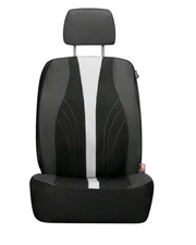 Auto Drive 2-Piece Black-White Marlo Seat Covers  modern Design