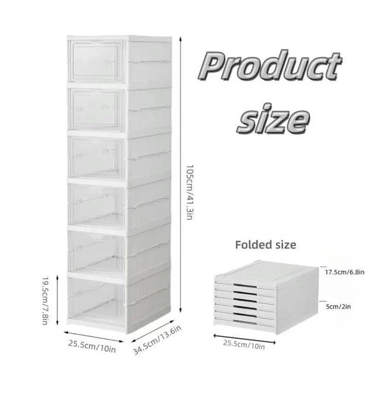 SCARPIERA PIEGHEVOLE IMPILABILE TRASPARENTE SALVASPAZIO PER SCARPE CASA ARMADIO - Immagine 2 di 4