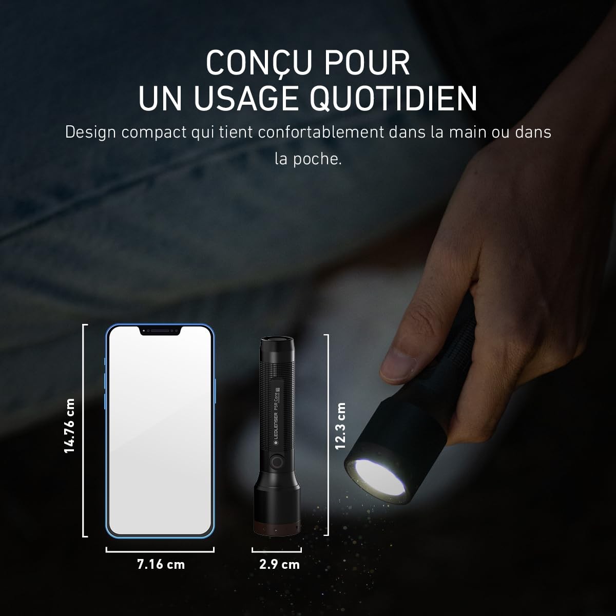 Lampe torche rechargeable P5R Core puissante LED de 500 lumens - 3