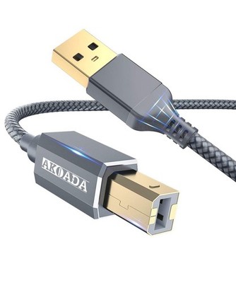 15 ft USB-A to USB-B 2.0 Printer Cable for HP, Canon, Dell, Epson, Lexmark, X...