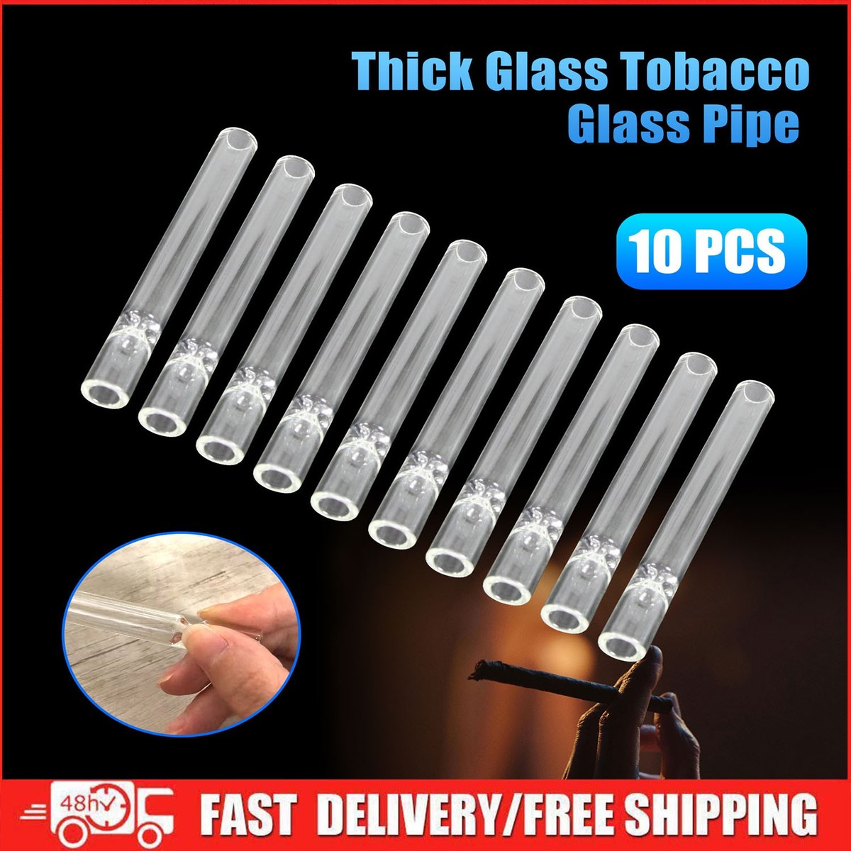 glass tobacco pipes for sale 10 PCS Thick Glass Chillum Glass Pipe Reusable One Hitter Tobacco Smoking  pipes