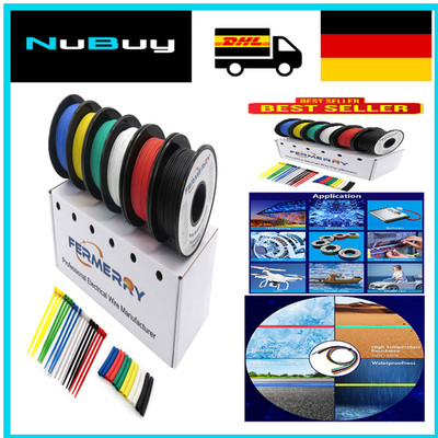Fermerry 18AWG Silikonlitze 6 Farben 25 Fuß 7