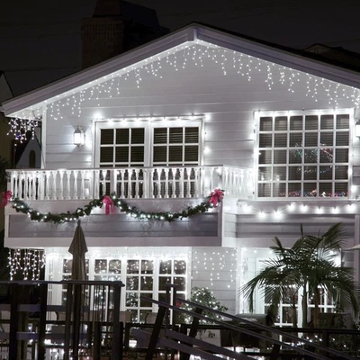 Christmas Lights Outdoor Indoor Icicle Lights Timer Function White