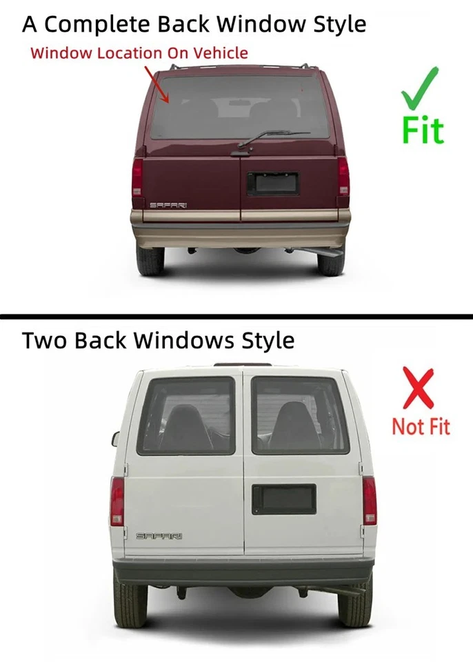 Fit 94-02 Chevrolet Astro GMC Safari Rear Back Window Glass Heated Stationary Foto 3 de 4