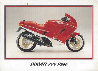 Ducati 906 Paso Red and Black around approx 1988/1989 Original Brochure Brochure