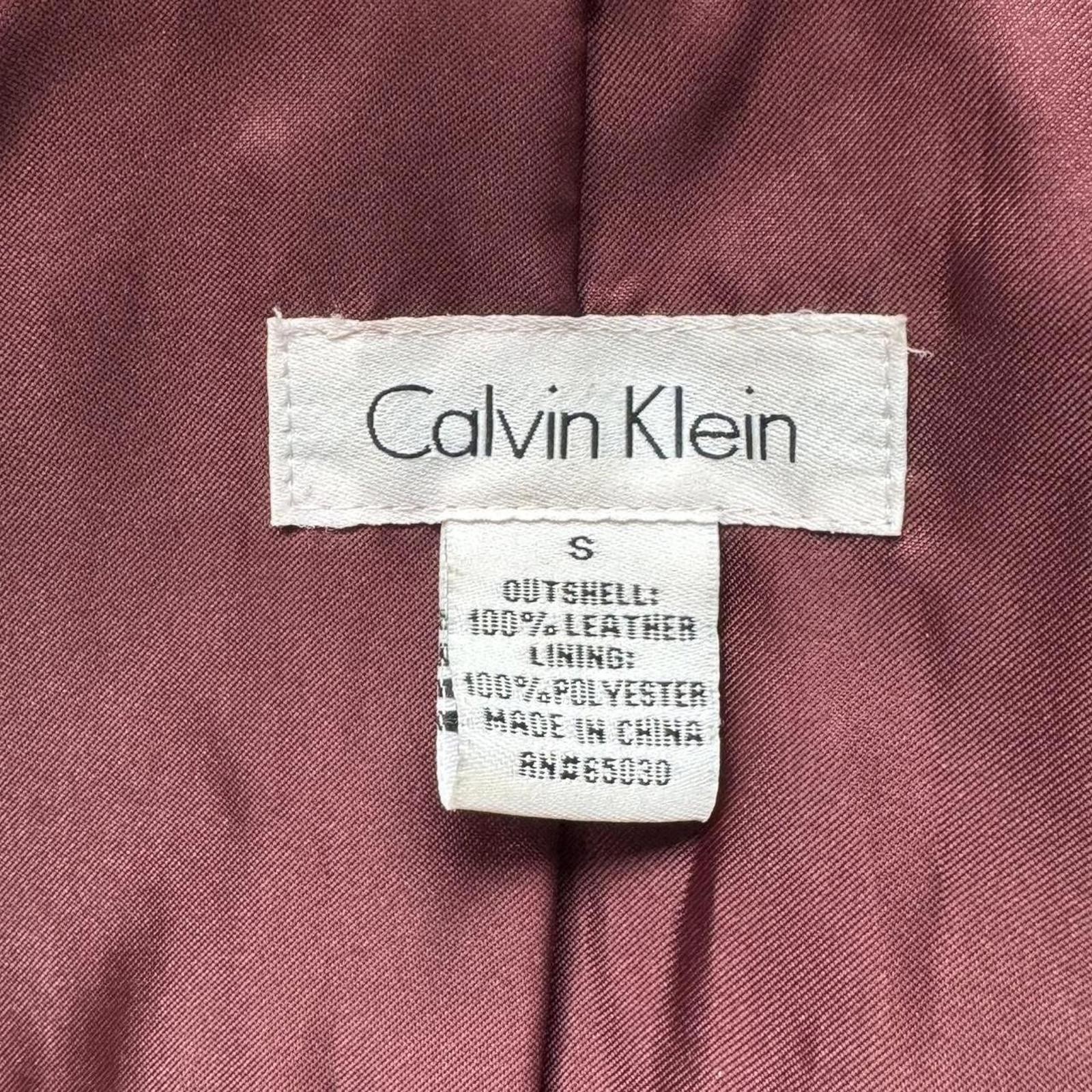 ੈ✩‧₊˚y2k calvin klein burgundy red real leather suede button up jacket thumbnail 8