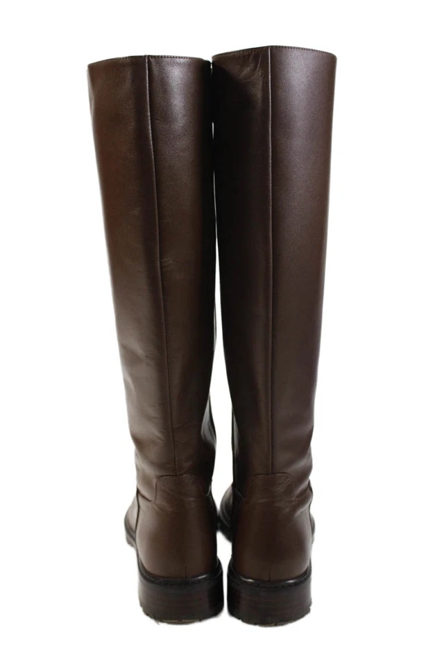 Stuart Weitzman Women's Round Toe Leather Zip Knee High Boots Brown Size 8 - Image 3 of 4