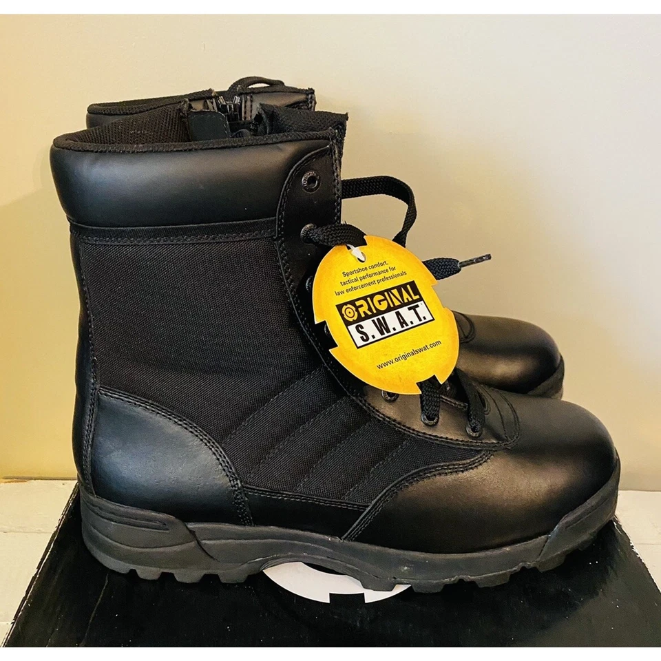 New in Box Original S.W.A.T. Classic 9" Side Zip Black Boots Men's 15 - Image 2 of 4