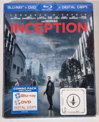 Inception Blu Ray Disc 2010 3 Disc Slip Cover Leonardo DiCaprio Tom Hardy